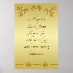 Gouden Glitter Vrolijk Kerstfeest, Sinterklaas op  Poster