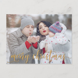 Gouden Glitter Vrolijke Kerstfoto Kerst Kaart