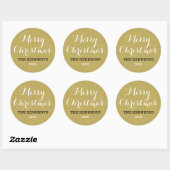 Gouden Glitter Vrolijke Kerstvakantie Ronde Sticker (Vel)