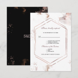 Gouden Glitter Wassen Frame Lied Verzoek Trouwen RSVP Kaartje