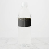 Gouden Glitter Waterfles Etiket (Achterkant)