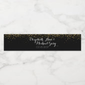 Gouden Glitter Waterfles Etiket (Enkel label)