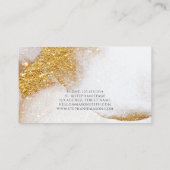 Gouden Glitter Waterverf Abstract Visitekaartje Contactkaartje (Achterkant)