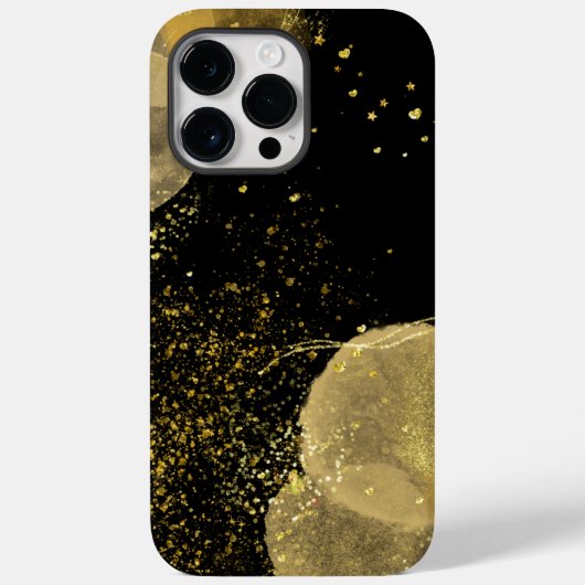 Gouden Glitter Waterverf Luxe Case-Mate iPhone Case (Achterkant)