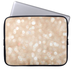 gouden glitter wazige achtergrond, kerst laptop sleeve