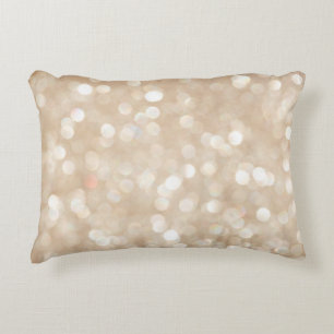 Gouden glitter, wazige kerst achtergrond. accent kussen