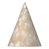 Gouden glitter, wazige kerst achtergrond. feesthoedjes (Links)