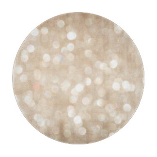 Gouden glitter, wazige kerst achtergrond. snijplank