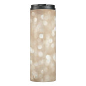 Gouden glitter, wazige kerst achtergrond. thermosbeker (Achterkant)