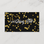 Gouden Glitter Wensput Voor Trouwen Informatiekaartje (Achterkant)