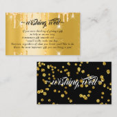 Gouden Glitter Wensput Voor Trouwen Informatiekaartje (Voorkant / Achterkant)