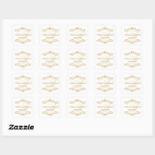 Gouden glitter wervelingen Bruiloft Monogram Logo Vierkante Sticker (Vel)
