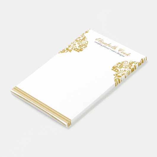 Gouden Glitter wervelingen & strepen Post-it® Notes (Schuin)