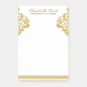 Gouden Glitter wervelingen & strepen Post-it® Notes (Voorkant)