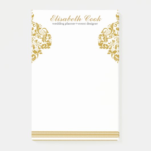 Gouden Glitter wervelingen & strepen Post-it® Notes (Voorkant)