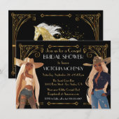 Gouden Glitter Western Cowgirl Vrijgezellenfeest Kaart (Voorkant / Achterkant)