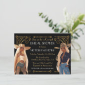 Gouden Glitter Western Cowgirl Vrijgezellenfeest Kaart (Staand voorkant)