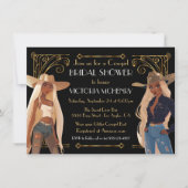 Gouden Glitter Western Cowgirl Vrijgezellenfeest Kaart (Voorkant)