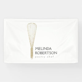 Gouden Glitter Whisk Bakkerij Banner