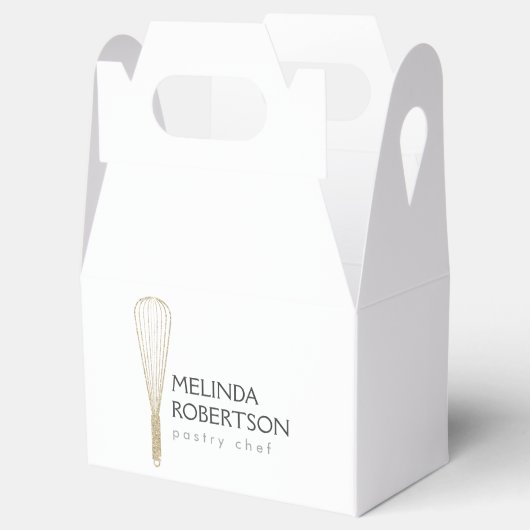 Gouden Glitter Whisk Bakkerij Gable Box, Favor Box Bedankdoosjes (Geopend)