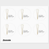 Gouden Glitter Whisk Bakkerij Stickers (Vel)