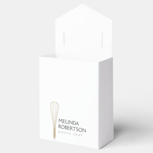 Gouden Glitter Whisk Bakkerij Tent Box, Favor Box Bedankdoosjes (Geopend)