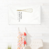 Gouden Glitter Whisk Bakkerij Verticale Banner (Insitu)