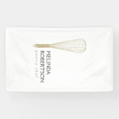 Gouden Glitter Whisk Bakkerij Verticale Banner (Horizontaal)