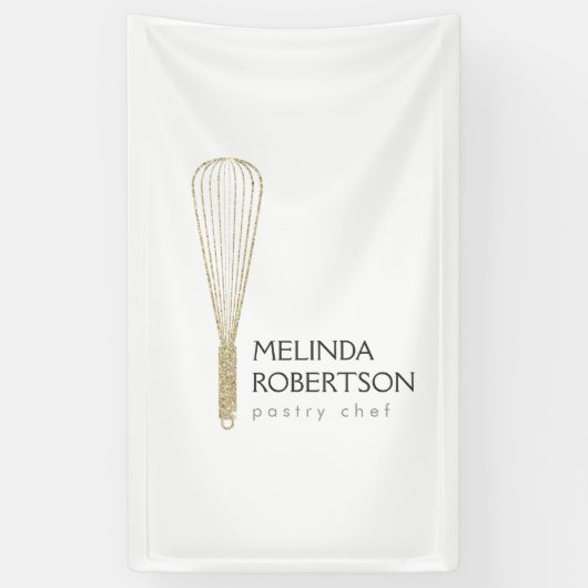 Gouden Glitter Whisk Bakkerij Verticale Banner (Verticaal)
