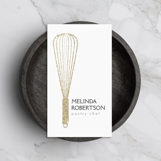 Gouden Glitter Whisk Bakkerij Visitekaartje