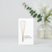Gouden Glitter Whisk Bakkerij Visitekaartje (Staand voorkant)