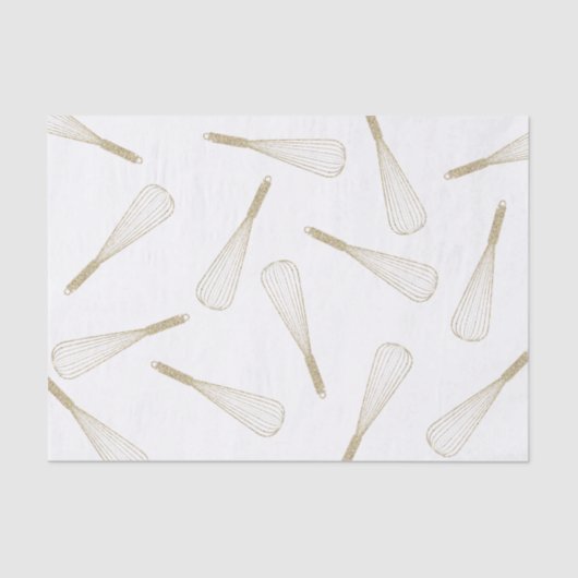 Gouden Glitter Whisk Patroon Weefselpapier Tissuepapier (Voorkant)