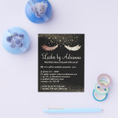 Gouden Glitter Wimper Extensie Nazorg Budget Flyer (Enkel)