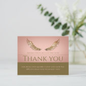 Gouden Glitter Wimpers Dank Je Korting Roze Briefkaart (Staand voorkant)