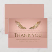Gouden Glitter Wimpers Dank Je Korting Roze Briefkaart (Voorkant / Achterkant)