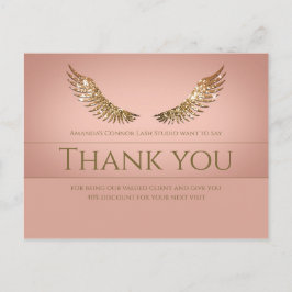 Gouden Glitter Wimpers Dank Je Korting Roze Briefkaart