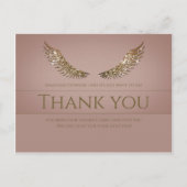Gouden Glitter Wimpers Dank U Roze Korting Briefkaart (Voorkant)