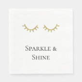 Gouden Glitter Wimpers Sparkle Quote Servet (Voorkant)