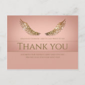 Gouden Glitter Wimpers Vleugels Dank U Korting Roz Briefkaart (Voorkant)
