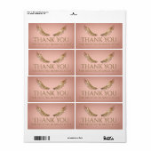 Gouden Glitter Wimpers Vleugels Fel Roze Label (Full Sheet)