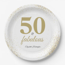 Gouden Glitter Wit 50 en Fabulous Verjaardag