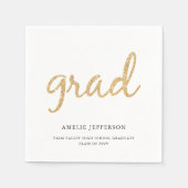 Gouden Glitter | Wit Afstuderen Servet (Voorkant)