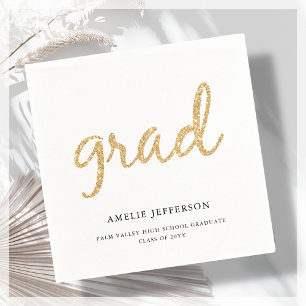 Gouden Glitter Wit Afstuderen Servet