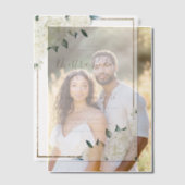 Gouden Glitter Wit Bloemen Nuestra Boda Bruiloft Vellum Uitnodigingen (Offset (Koppel))