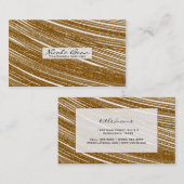 Gouden Glitter Wit Chic Visitekaartjes (Voorkant / Achterkant)