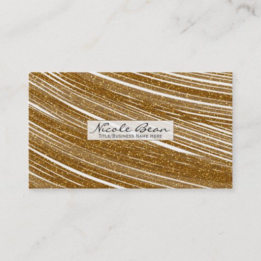 Gouden Glitter Wit Chic Visitekaartjes (Voorkant)