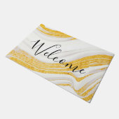 Gouden Glitter Wit Marmer Deurmat (Schuin)