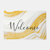 Gouden Glitter Wit Marmer Deurmat (Voorkant)