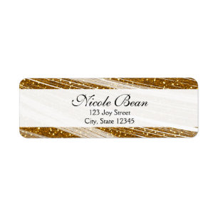Gouden Glitter & Witte Aangepaste Adreslabels Etiket
