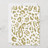 Gouden Glitter Witte Cheetah Luipaard Chic Bruilof Kaart (Achterkant)